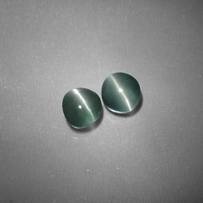 0.80 ct Green Chrysoberyl Cat's Eye Gemstone, Chrysoberyl Cat's Eye Gem in Round Cabochon Shape for Sale.