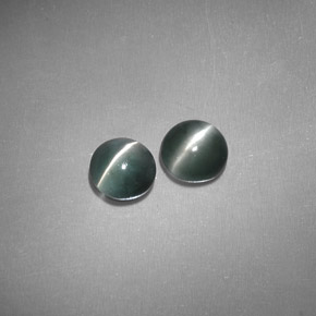 0.83 ct Green Chrysoberyl Cat's Eye Stone, Natural Chrysoberyl Cat's Eye in Round Cabochon Shape for Sale