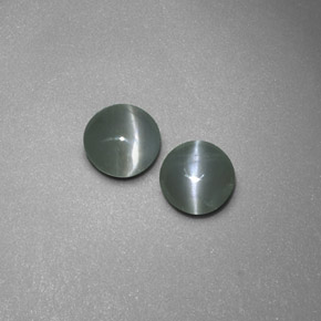 0.74 ct Green Chrysoberyl Cat's Eye Stone, Natural Chrysoberyl Cat's Eye in Round Cabochon Shape for Sale