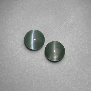 0.74 ct Green Chrysoberyl Cat's Eye Stone, Natural Chrysoberyl Cat's Eye in Round Cabochon Shape for Sale