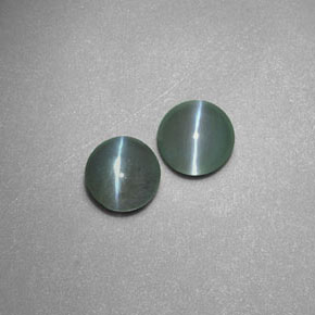 0.86 ct Green Chrysoberyl Cat's Eye Stone, Natural Chrysoberyl Cat's Eye in Round Cabochon Shape for Sale