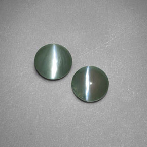 0.91 ct Green Chrysoberyl Cat's Eye Stone, Natural Chrysoberyl Cat's Eye in Round Cabochon Shape for Sale