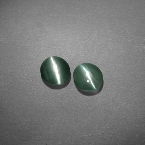 0.73 ct Green Chrysoberyl Cat's Eye Stone, Natural Chrysoberyl Cat's Eye in Oval Cabochon Shape for Sale