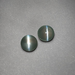 0.72 ct Green Chrysoberyl Cat's Eye Gemstone, Chrysoberyl Cat's Eye Gem in Round Cabochon Shape for Sale.
