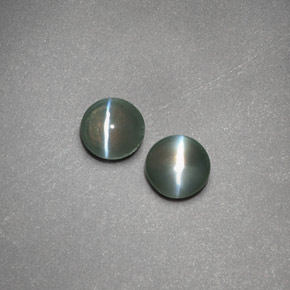 0.72 ct Green Chrysoberyl Cat's Eye Stone, Natural Chrysoberyl Cat's Eye in Round Cabochon Shape for Sale