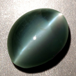 Chrysoberyl Cat's Eye Gemstone in 8.5 x 7.1 mm Size for Sale, Chrysoberyl Cat's Eye Stone in Green Color