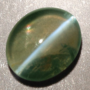 Chrysoberyl Cat's Eye Gemstone in 6.3 x 5.2 mm Size for Sale, Chrysoberyl Cat's Eye Stone in Green Color