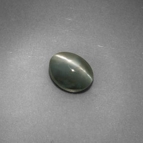 0.98 ct Green Chrysoberyl Cat's Eye Stone, Natural Chrysoberyl Cat's Eye in Oval Cabochon Shape for Sale