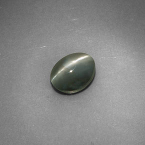 Chrysoberyl Cat's Eye Gemstone in 6 x 4.7 mm Size for Sale, Chrysoberyl Cat's Eye Stone in Green Color
