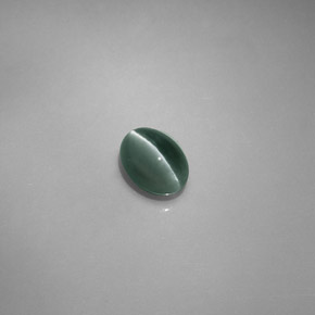0.76 ct Green Chrysoberyl Cat's Eye Stone, Natural Chrysoberyl Cat's Eye in Oval Cabochon Shape for Sale