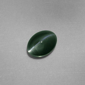 0.77 ct Green Chrysoberyl Cat's Eye Stone, Natural Chrysoberyl Cat's Eye in Oval Cabochon Shape for Sale