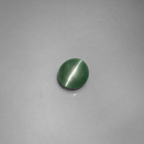 0.79 ct Green Chrysoberyl Cat's Eye Stone, Natural Chrysoberyl Cat's Eye in Oval Cabochon Shape for Sale
