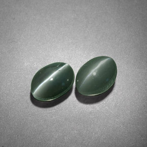 1.79 ct Green Chrysoberyl Cat's Eye Stone, Natural Chrysoberyl Cat's Eye in Oval Cabochon Shape for Sale