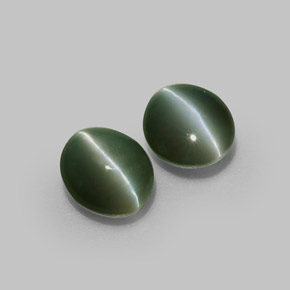 Chrysoberyl Cat's Eye Gemstone in 4.7 x 4.2 mm Size for Sale, Chrysoberyl Cat's Eye Stone in Green Color