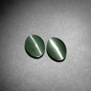 1.11 ct Green Chrysoberyl Cat's Eye Stone, Natural Chrysoberyl Cat's Eye in Oval Cabochon Shape for Sale