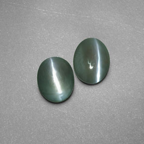 Chrysoberyl Cat's Eye Gemstone in 5.7 x 4.4 mm Size for Sale, Chrysoberyl Cat's Eye Stone in Green Color