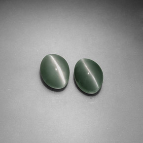 Chrysoberyl Cat's Eye Gemstone in 6 x 4.4 mm Size for Sale, Chrysoberyl Cat's Eye Stone in Green Color