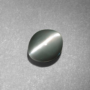 0.88 ct Green Chrysoberyl Cat's Eye Stone, Natural Chrysoberyl Cat's Eye in Oval Cabochon Shape for Sale