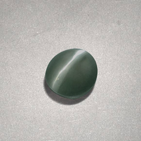 0.73 ct Green Chrysoberyl Cat's Eye Gemstone, Chrysoberyl Cat's Eye Gem in Oval Cabochon Shape for Sale.
