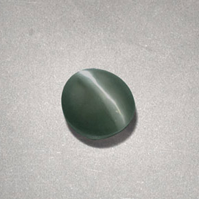 0.73 ct Green Chrysoberyl Cat's Eye Stone, Natural Chrysoberyl Cat's Eye in Oval Cabochon Shape for Sale