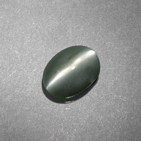 0.69 ct Green Chrysoberyl Cat's Eye Stone, Natural Chrysoberyl Cat's Eye in Oval Cabochon Shape for Sale