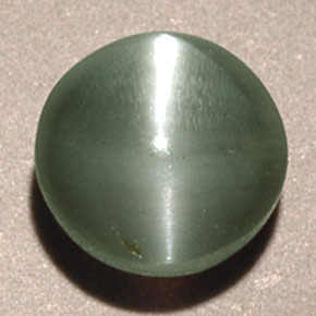 0.85 ct Green Chrysoberyl Cat's Eye Stone, Natural Chrysoberyl Cat's Eye in Round Cabochon Shape for Sale