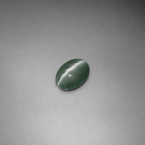 0.55 ct Green Chrysoberyl Cat's Eye Stone, Natural Chrysoberyl Cat's Eye in Oval Cabochon Shape for Sale