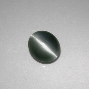 Chrysoberyl Cat's Eye Gemstone in 5.7 x 4.8 mm Size for Sale, Chrysoberyl Cat's Eye Stone in Green Color