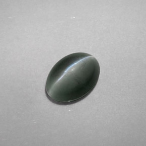 0.75 ct Green Chrysoberyl Cat's Eye Stone, Natural Chrysoberyl Cat's Eye in Oval Cabochon Shape for Sale