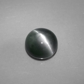 4.08 ct Green Chrysoberyl Cat's Eye Stone, Natural Chrysoberyl Cat's Eye in Round Cabochon Shape for Sale