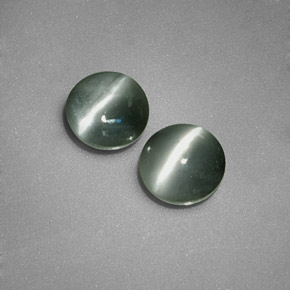 1.15 ct Green Chrysoberyl Cat's Eye Stone, Natural Chrysoberyl Cat's Eye in Round Cabochon Shape for Sale