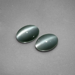 1.38 ct Green Chrysoberyl Cat's Eye Stone, Natural Chrysoberyl Cat's Eye in Oval Cabochon Shape for Sale