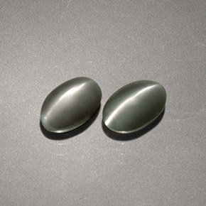 Chrysoberyl Cat's Eye Gemstone in 6 x 4 mm (calibrated) Size for Sale, Chrysoberyl Cat's Eye Stone in Green Color
