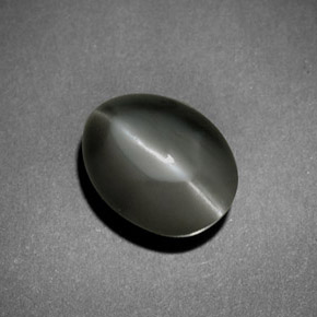 3.82 ct Gray Chrysoberyl Cat's Eye Stone, Natural Chrysoberyl Cat's Eye in Oval Cabochon Shape for Sale