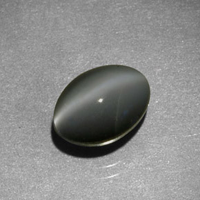 1.59 ct Gray Chrysoberyl Cat's Eye Stone, Natural Chrysoberyl Cat's Eye in Oval Cabochon Shape for Sale