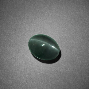 1.26 ct Green Chrysoberyl Cat's Eye Gemstone, Chrysoberyl Cat's Eye Gem in Oval Cabochon Shape for Sale.