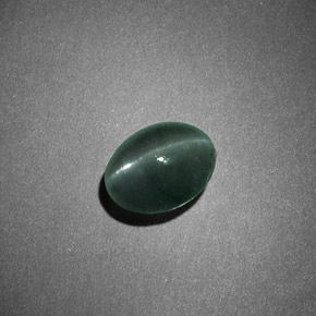 1.26 ct Green Chrysoberyl Cat's Eye Stone, Natural Chrysoberyl Cat's Eye in Oval Cabochon Shape for Sale