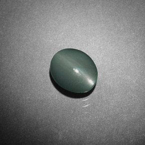 0.98 ct Green Chrysoberyl Cat's Eye Stone, Natural Chrysoberyl Cat's Eye in Oval Cabochon Shape for Sale