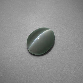 0.70 ct Green Chrysoberyl Cat's Eye Stone, Natural Chrysoberyl Cat's Eye in Oval Cabochon Shape for Sale