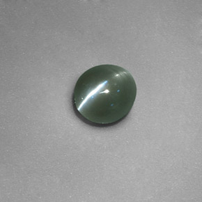 0.71 ct Green Chrysoberyl Cat's Eye Stone, Natural Chrysoberyl Cat's Eye in Oval Cabochon Shape for Sale