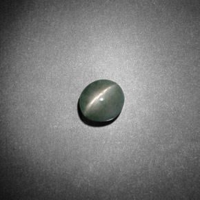 0.79 ct Green Chrysoberyl Cat's Eye Stone, Natural Chrysoberyl Cat's Eye in Oval Cabochon Shape for Sale