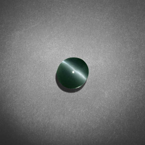 0.66 ct Green Chrysoberyl Cat's Eye Stone, Natural Chrysoberyl Cat's Eye in Round Cabochon Shape for Sale