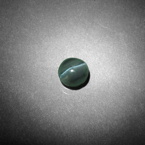 0.62 ct Green Chrysoberyl Cat's Eye Gemstone, Chrysoberyl Cat's Eye Gem in Round Cabochon Shape for Sale.