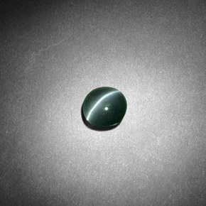 0.52 ct Green Chrysoberyl Cat's Eye Stone, Natural Chrysoberyl Cat's Eye in Round Cabochon Shape for Sale