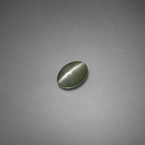 Chrysoberyl Cat's Eye Gemstone in 6 x 4 mm (calibrated) Size for Sale, Chrysoberyl Cat's Eye Stone in Green Color