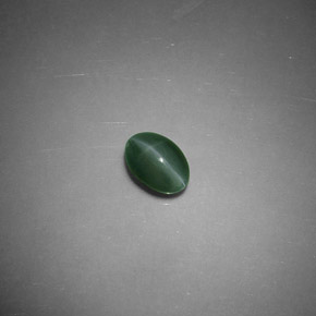0.47 ct Green Chrysoberyl Cat's Eye Stone, Natural Chrysoberyl Cat's Eye in Oval Cabochon Shape for Sale
