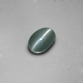 0.86 ct Green Chrysoberyl Cat's Eye Stone, Natural Chrysoberyl Cat's Eye in Oval Cabochon Shape for Sale