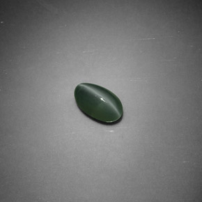 Chrysoberyl Cat's Eye Gemstone in 6.8 x 4.1 mm Size for Sale, Chrysoberyl Cat's Eye Stone in Green Color