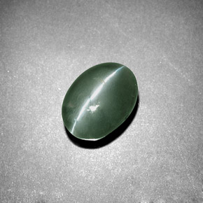 Chrysoberyl Cat's Eye Gemstone in 8.4 x 7.2 mm Size for Sale, Chrysoberyl Cat's Eye Stone in Green Color