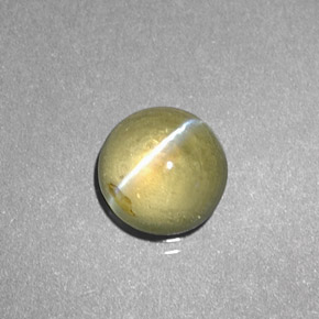 Chrysoberyl Cat's Eye Gemstone in 7 mm (calibrated) Size for Sale, Chrysoberyl Cat's Eye Stone in Green Color